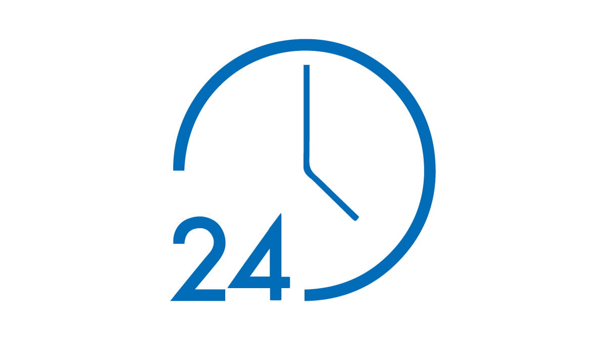 Clock with number 24 on its left bottom side icon