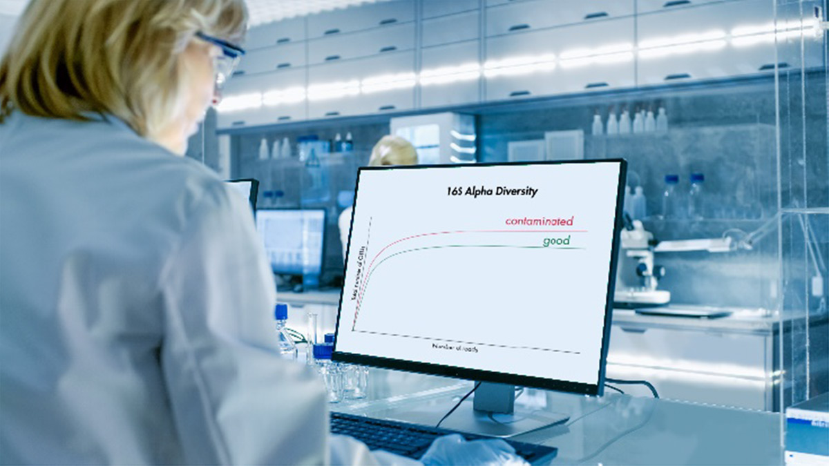 Female scientist examines the charts