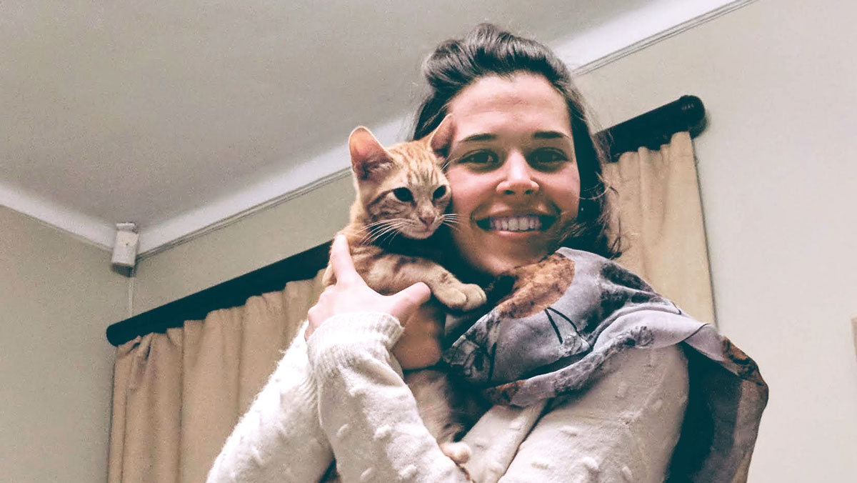 Dr. Laura Heathfield with cat