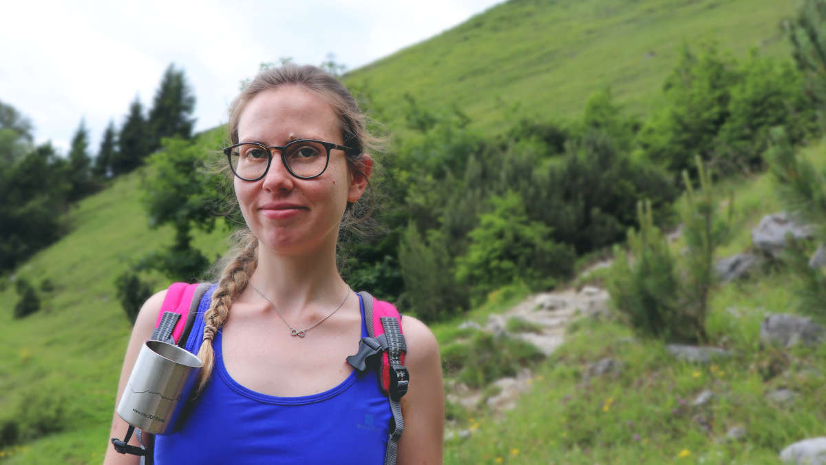 Girl on a hike trip