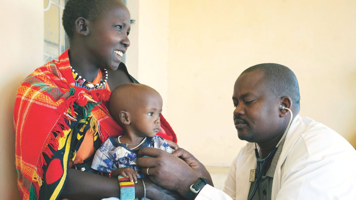 Child being examined by a doctor